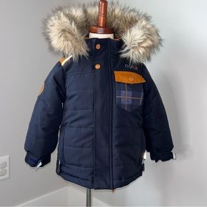 Boys Navy/Gold Nano insulated Jacket. EUC! Size 2T